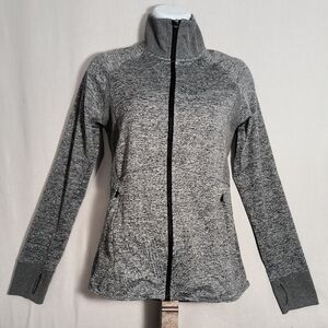 Champion Jacket Womens S Gray Full Zip Mock Neck Athletic Track Workout Stretch